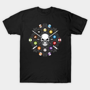 BILLIARDS SKULL COOL POOL PLAYER T-Shirt